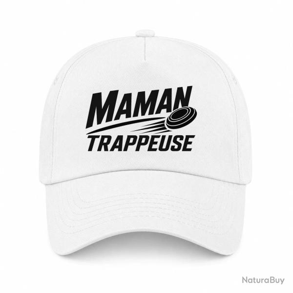 Casquette Ball Trap - Maman trappeuse - Cadeau personnalis� - Blanc