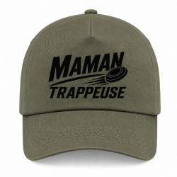Casquette Ball Trap - Maman trappeuse - Cadeau personnalis&eacute; - Kaki / Noir
