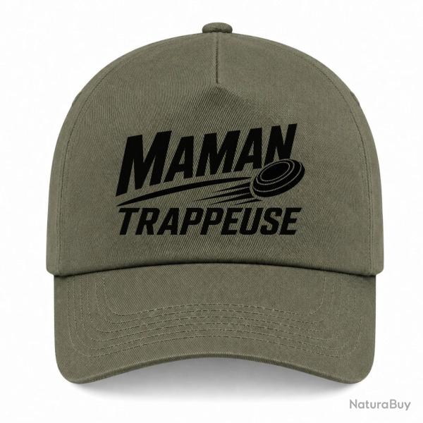 Casquette Ball Trap - Maman trappeuse - Cadeau personnalis� - Kaki / Noir