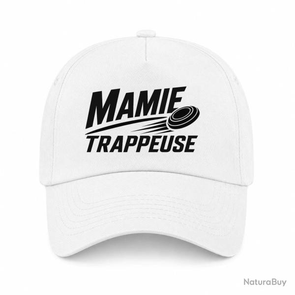 Casquette Ball Trap - Mamie trappeuse - Cadeau passion - Blanc