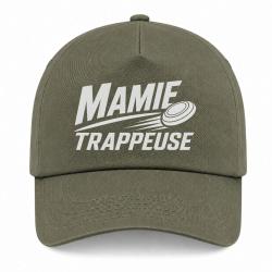Casquette Ball Trap - Mamie trappeuse - Cadeau passion - Kaki / Blanc