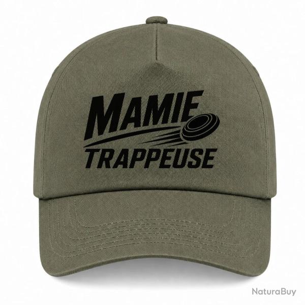 Casquette Ball Trap - Mamie trappeuse - Cadeau passion - Kaki / Noir