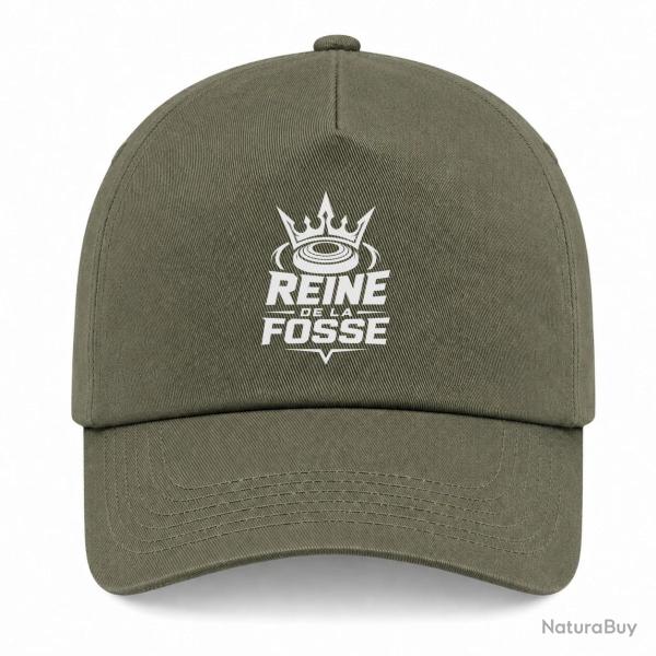 Casquette Ball Trap - Reine de la fosse - Tireuse sportive - Kaki / Blanc