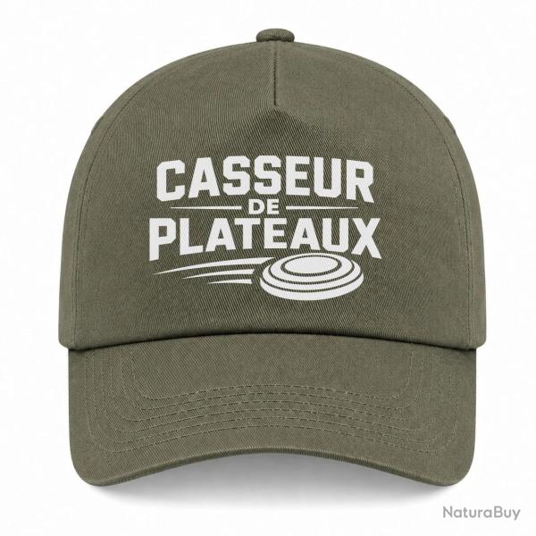 Casquette Ball Trap - Casseur de plateaux - Trajectoire - Kaki / Blanc