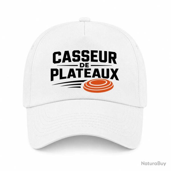 Casquette Ball Trap - Casseur de plateaux - Trajectoire - Blanc / Orange