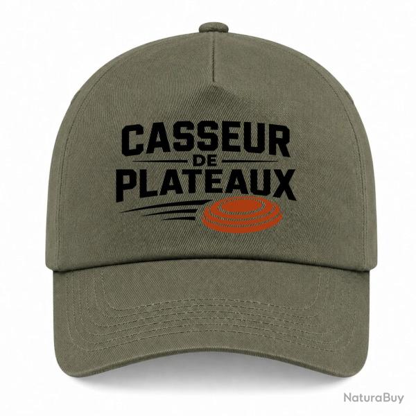 Casquette Ball Trap - Casseur de plateaux - Trajectoire - Kaki / Noir et orange
