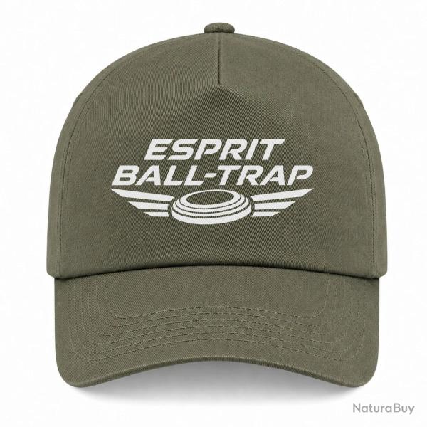 Casquette Ball Trap - Esprit comp�tition - Ailes de vitesse - Kaki / Blanc