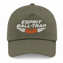 Casquette Ball Trap - Esprit comp&eacute;tition - Ailes de vitesse - Kaki / Blanc et orange