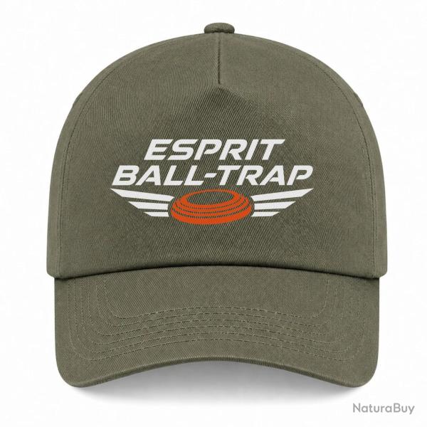 Casquette Ball Trap - Esprit comp�tition - Ailes de vitesse - Kaki / Blanc et orange