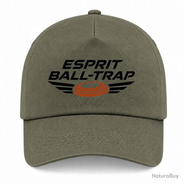 Casquette Ball Trap - Esprit comp�tition - Ailes de vitesse - Kaki / Noir et orange