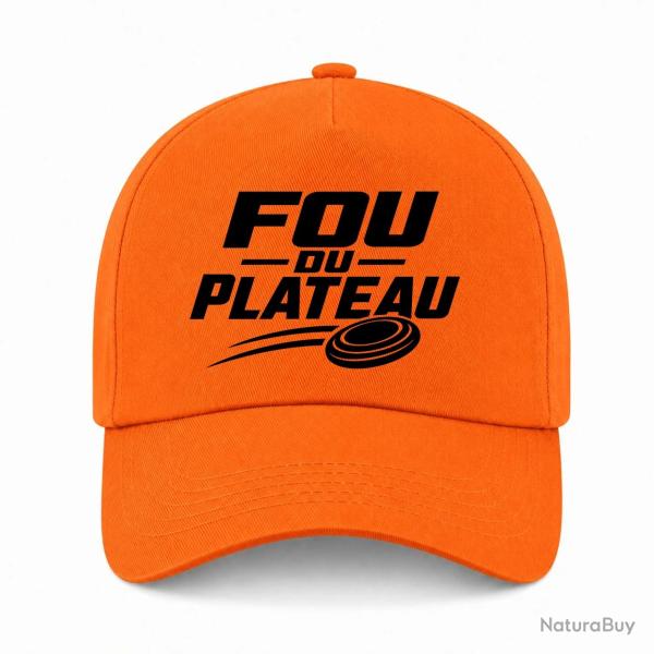 Casquette Ball Trap - Fou du plateau - Typographie - Orange
