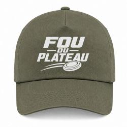Casquette Ball Trap - Fou du plateau - Typographie - Kaki / Blanc