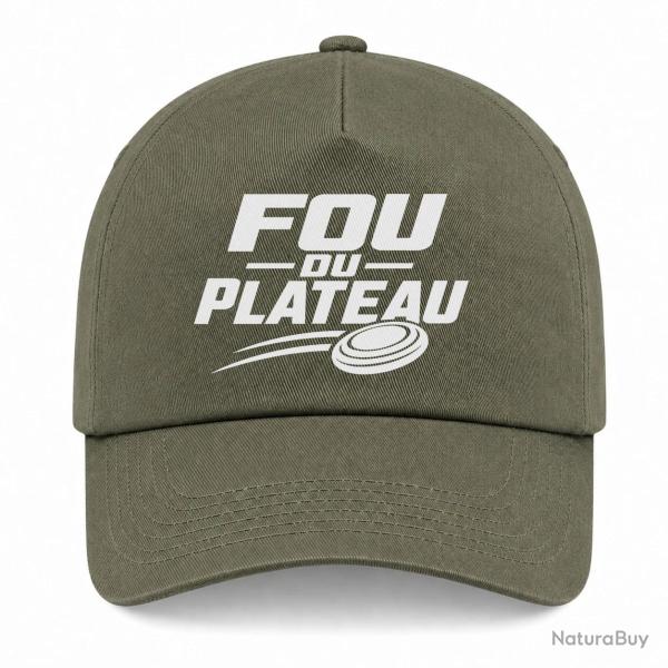 Casquette Ball Trap - Fou du plateau - Typographie - Kaki / Blanc