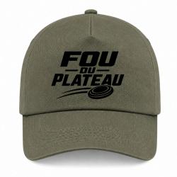 Casquette Ball Trap - Fou du plateau - Typographie - Kaki / Noir