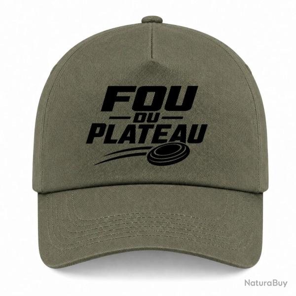 Casquette Ball Trap - Fou du plateau - Typographie - Kaki / Noir