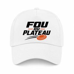 Casquette Ball Trap - Fou du plateau - Typographie - Blanc / Orange