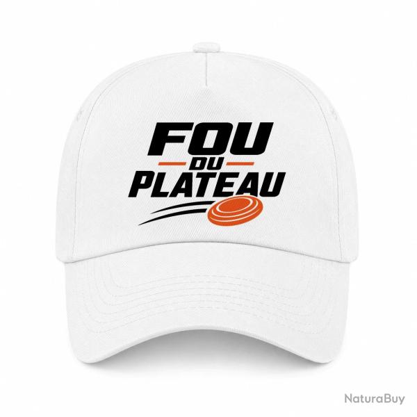 Casquette Ball Trap - Fou du plateau - Typographie - Blanc / Orange
