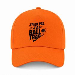 Casquette Ball Trap - J'peux pas, j'ai Ball Trap - Humour - Orange