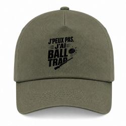 Casquette Ball Trap - J'peux pas, j'ai Ball Trap - Humour - Kaki / Noir