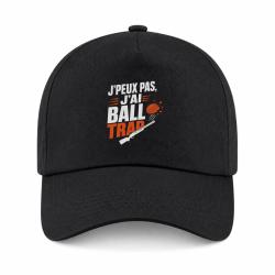 Casquette Ball Trap - J'peux pas, j'ai Ball Trap - Humour - Noir / Orange