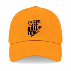 Casquette Ball Trap - J'peux pas, j'ai Ball Trap - Humour - Jaune