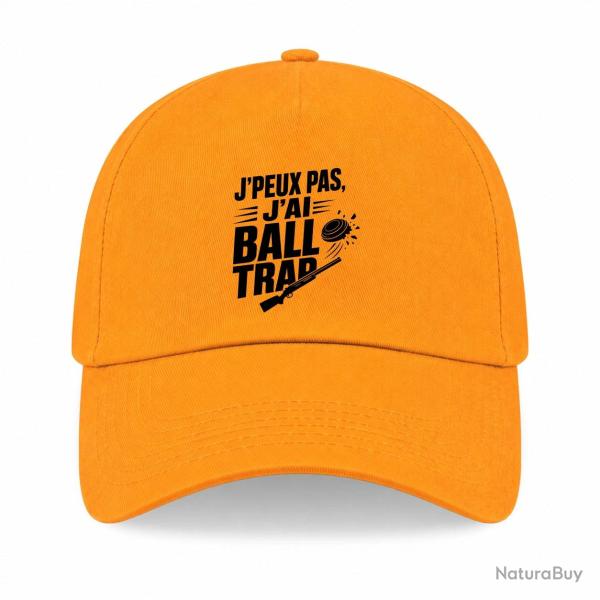 Casquette Ball Trap - J'peux pas, j'ai Ball Trap - Humour - Jaune