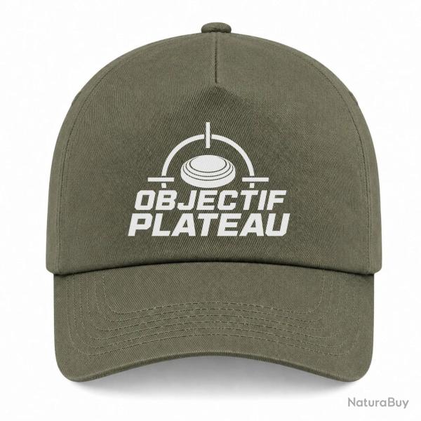 Casquette Ball Trap - Objectif plateau - Dans le viseur - Kaki / Blanc