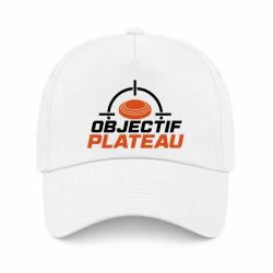 Casquette Ball Trap - Objectif plateau - Dans le viseur - Blanc / Orange