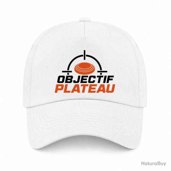 Casquette Ball Trap - Objectif plateau - Dans le viseur - Blanc / Orange