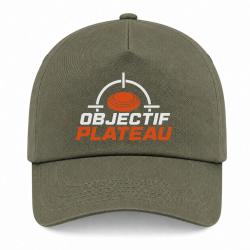 Casquette Ball Trap - Objectif plateau - Dans le viseur - Kaki / Blanc et orange