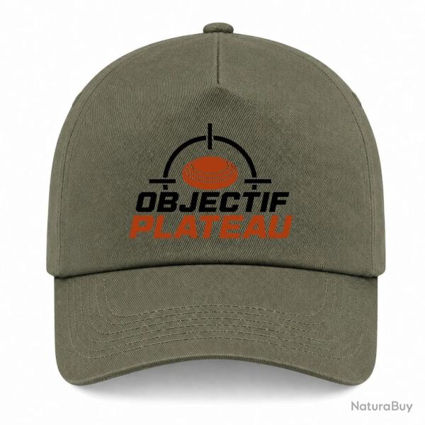 Casquette Ball Trap - Objectif plateau - Dans le viseur - Kaki / Noir et orange