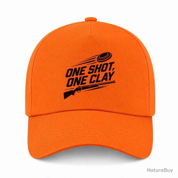 Casquette Ball Trap - One Shot One Clay - Pr�cision - Orange