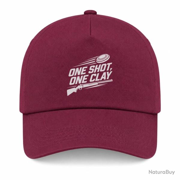 Casquette Ball Trap - One Shot One Clay - Pr�cision - Bordeaux