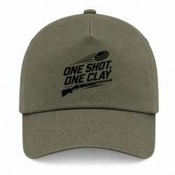 Casquette Ball Trap - One Shot One Clay - Pr&eacute;cision - Kaki / Noir