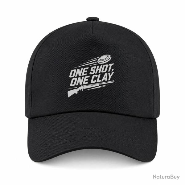 Casquette Ball Trap - One Shot One Clay - Pr�cision - Noir