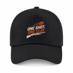 Casquette Ball Trap - One Shot One Clay - Pr&eacute;cision - Noir / Orange