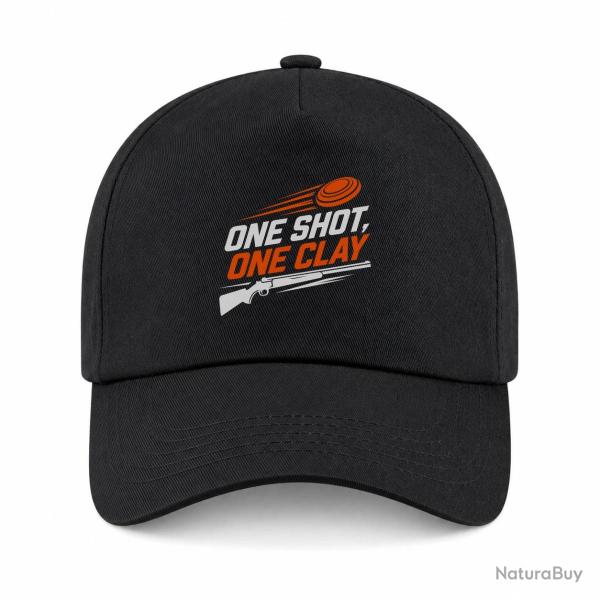Casquette Ball Trap - One Shot One Clay - Pr�cision - Noir / Orange
