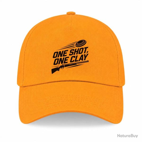 Casquette Ball Trap - One Shot One Clay - Pr�cision - Jaune