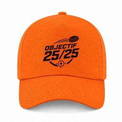 Casquette Ball Trap - Objectif 25 sur 25 - Score parfait - Orange