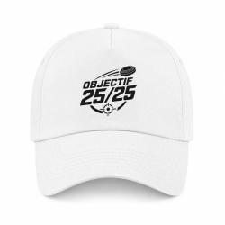 Casquette Ball Trap - Objectif 25 sur 25 - Score parfait - Blanc