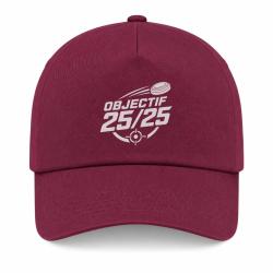 Casquette Ball Trap - Objectif 25 sur 25 - Score parfait - Bordeaux