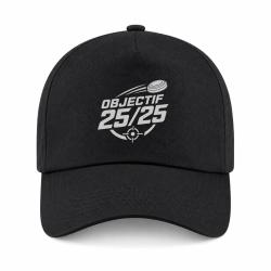 Casquette Ball Trap - Objectif 25 sur 25 - Score parfait - Noir