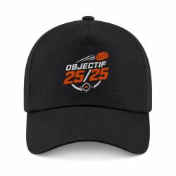 Casquette Ball Trap - Objectif 25 sur 25 - Score parfait - Noir / Orange