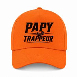 Casquette Ball Trap - Papy trappeur - Cadeau passion - Orange