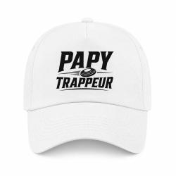 Casquette Ball Trap - Papy trappeur - Cadeau passion - Blanc