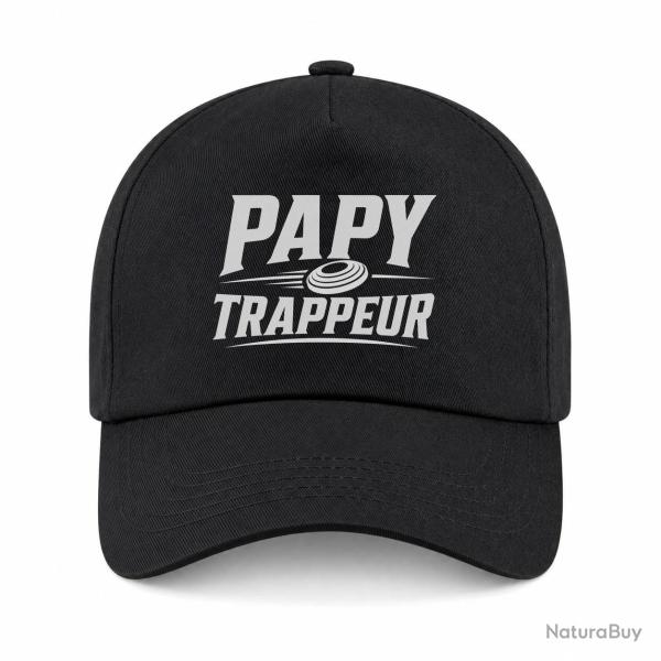 Casquette Ball Trap - Papy trappeur - Cadeau passion - Noir