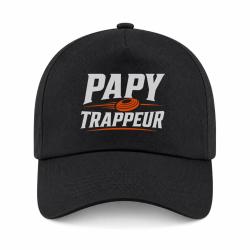 Casquette Ball Trap - Papy trappeur - Cadeau passion - Noir / Orange