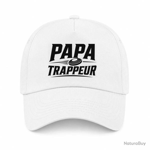 Casquette Ball Trap - Papa trappeur - Cadeau personnalis� - Blanc