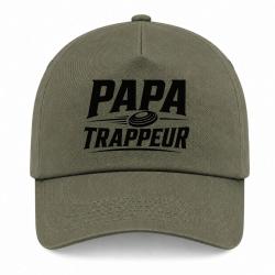 Casquette Ball Trap - Papa trappeur - Cadeau personnalis&eacute; - Kaki / Noir