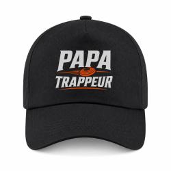 Casquette Ball Trap - Papa trappeur - Cadeau personnalis&eacute; - Noir / Orange